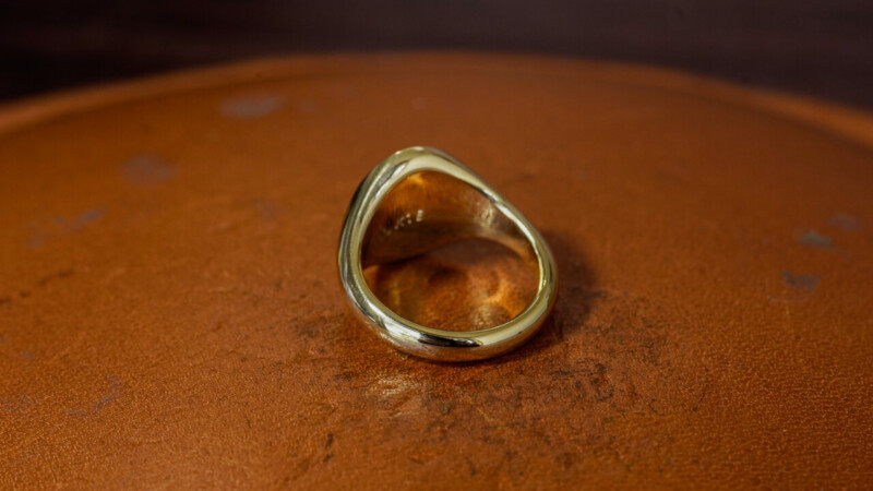 Hand Engraved Oval Signet Ring「K,Snake」(K18YG)_9 Hand Engraved Oval Signet Ring「K,Snake」(K18YG)_9