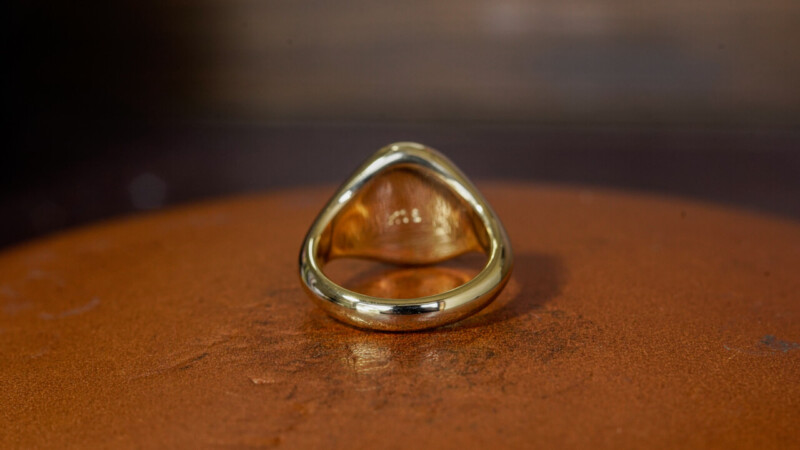 Hand Engraved Oval Signet Ring「K,Snake」(K18YG)_10 Hand Engraved Oval Signet Ring「K,Snake」(K18YG)_10