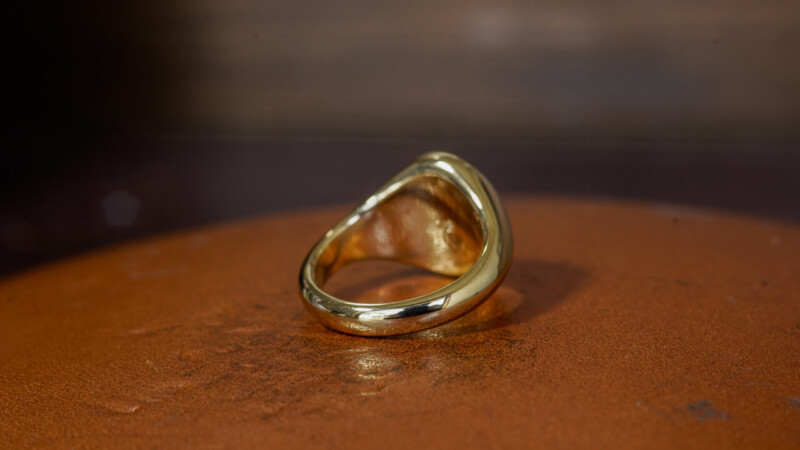Hand Engraved Oval Signet Ring「K,Snake」(K18YG)_12 Hand Engraved Oval Signet Ring「K,Snake」(K18YG)_12