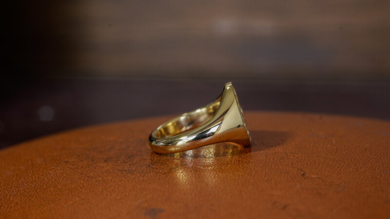 Hand Engraved Oval Signet Ring「K,Snake」(K18YG)_13 Hand Engraved Oval Signet Ring「K,Snake」(K18YG)_13