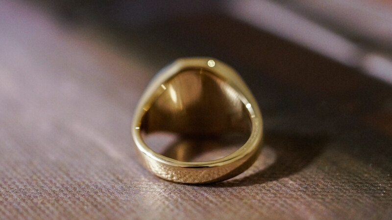 【Semi-custom made】Hand Engraved Octagon Signet Ring(9ct Gold) 「SO」_7 【Semi-custom made】Hand Engraved Octagon Signet Ring(9ct Gold) 「SO」_7