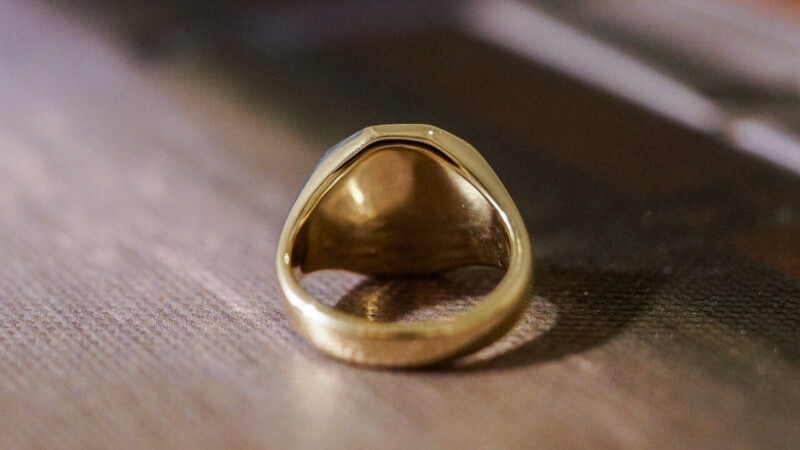 【Semi-custom made】Hand Engraved Octagon Signet Ring(9ct Gold) 「SO」_9 【Semi-custom made】Hand Engraved Octagon Signet Ring(9ct Gold) 「SO」_9