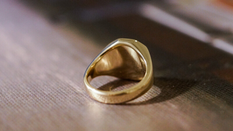 【Semi-custom made】Hand Engraved Octagon Signet Ring(9ct Gold) 「SO」_5 【Semi-custom made】Hand Engraved Octagon Signet Ring(9ct Gold) 「SO」_5