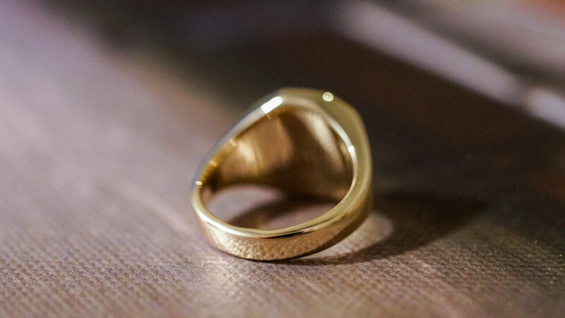 【Semi-custom made】Hand Engraved Octagon Signet Ring(9ct Gold) 「SO」_6 【Semi-custom made】Hand Engraved Octagon Signet Ring(9ct Gold) 「SO」_6