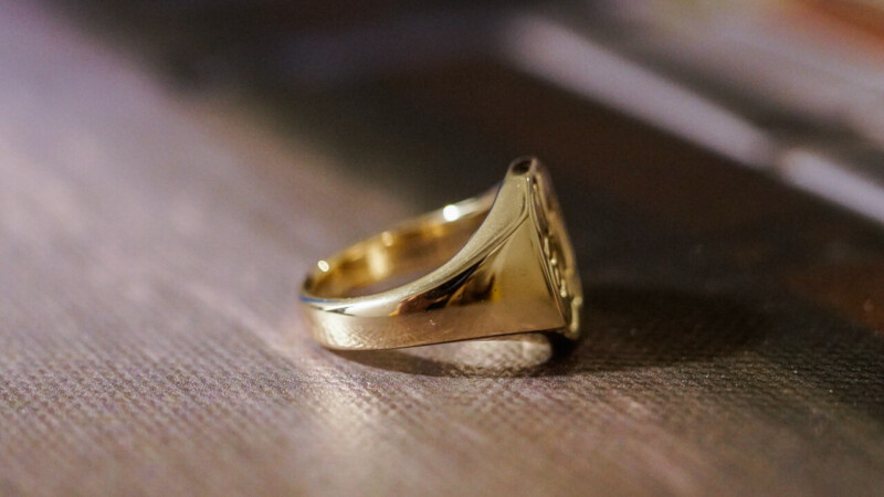 【Semi-custom made】Hand Engraved Octagon Signet Ring(9ct Gold) 「SO」_8 【Semi-custom made】Hand Engraved Octagon Signet Ring(9ct Gold) 「SO」_8