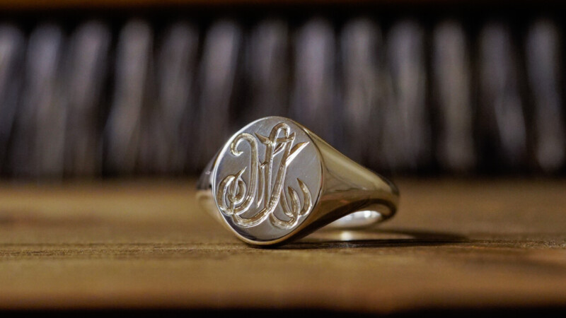 【Semi-custom made】Hand Engraved Oval Signet Ring(Sv925) 「MK」_2 【Semi-custom made】Hand Engraved Oval Signet Ring(Sv925) 「MK」_2