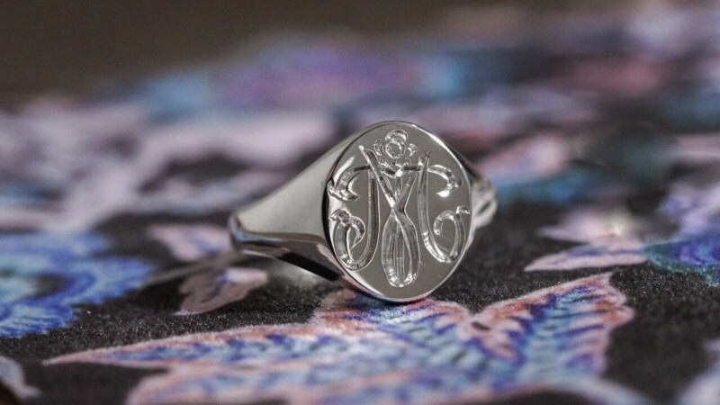 【Semi-custom made】Hand Engraved Oval Signet Ring(Sv925) 「MT」_4 【Semi-custom made】Hand Engraved Oval Signet Ring(Sv925) 「MT」_4