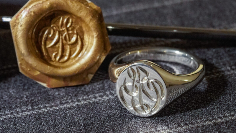 【Semi-custom made】Hand Engraved Oval Signet Ring(Sv925) 「JD」_4