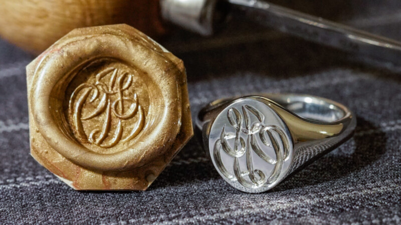 【Semi-custom made】Hand Engraved Oval Signet Ring(Sv925) 「JD」