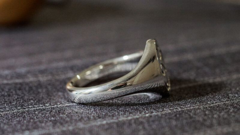 【Semi-custom made】Hand Engraved Oval Signet Ring(Sv925) 「JD」_10