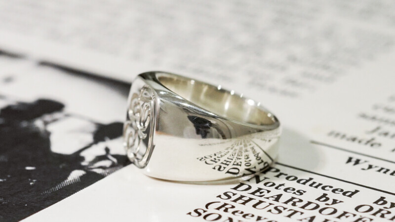 【Bespoke Order】Hand Engraved 10mm Square Signet Ring(Sv925) 「TD」_3