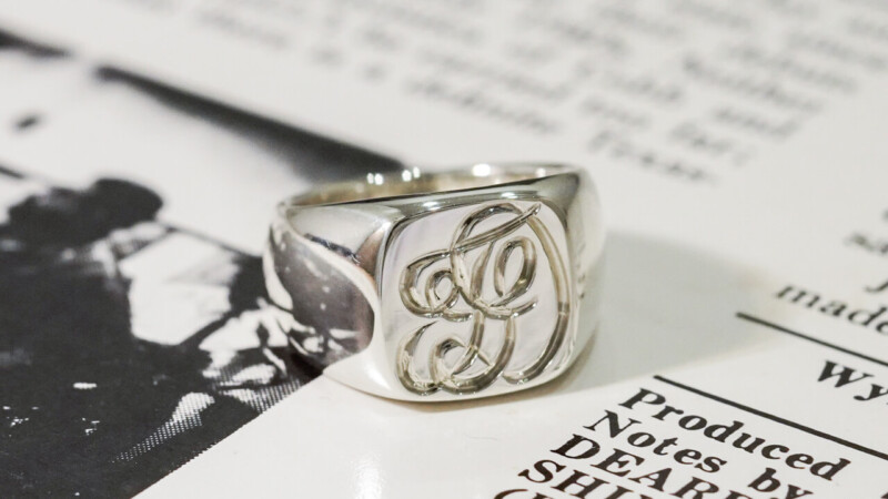 【Bespoke Order】Hand Engraved 10mm Square Signet Ring(Sv925) 「TD」_8