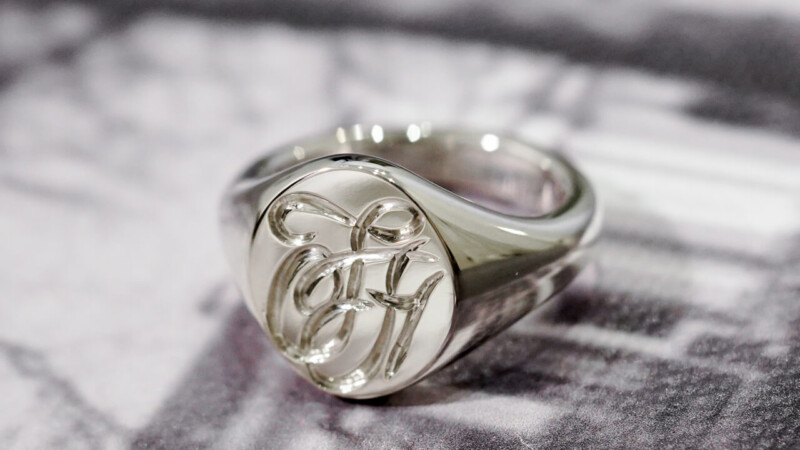 【Semi-custom made】Hand Engraved Oval Signet Ring(Sv925) 「TF」_2 【Semi-custom made】Hand Engraved Oval Signet Ring(Sv925) 「TF」_2