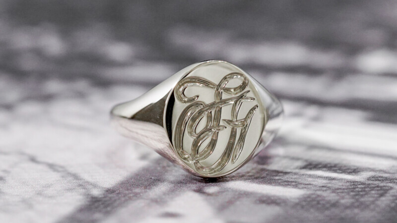 【Semi-custom made】Hand Engraved Oval Signet Ring(Sv925) 「TF」_3 【Semi-custom made】Hand Engraved Oval Signet Ring(Sv925) 「TF」_3