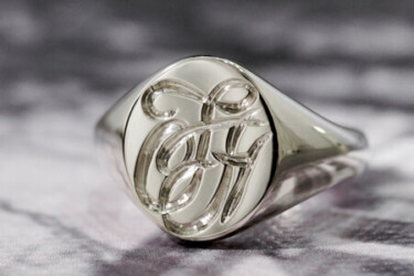 【Semi-custom made】Hand Engraved Oval Signet Ring(Sv925) 「TF」 【Semi-custom made】Hand Engraved Oval Signet Ring(Sv925) 「TF」