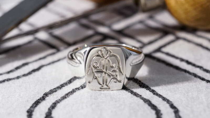 【Bespoke Order】Hand Engraved Pair Rectangle Signet Ring(Sv925) 「TS」_12 【Bespoke Order】Hand Engraved Pair Rectangle Signet Ring(Sv925) 「TS」_12