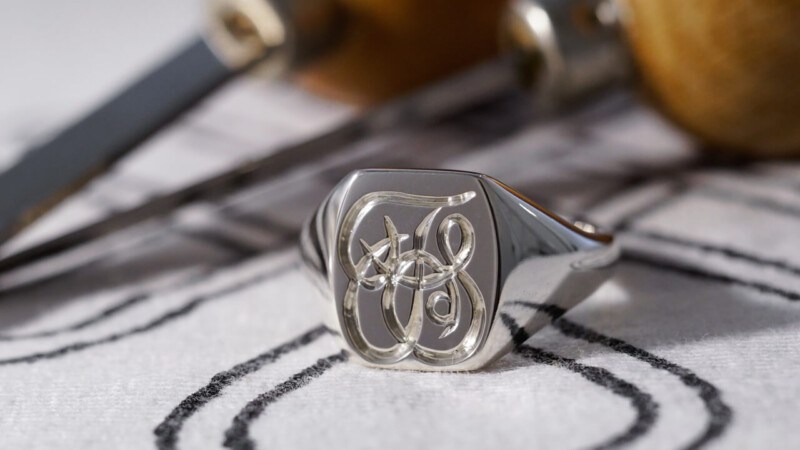【Bespoke Order】Hand Engraved Pair Rectangle Signet Ring(Sv925) 「TS」_3 【Bespoke Order】Hand Engraved Pair Rectangle Signet Ring(Sv925) 「TS」_3
