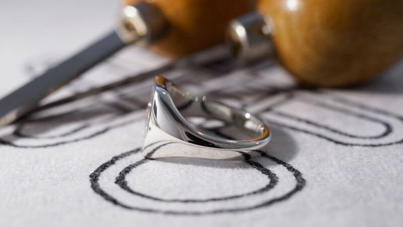 【Bespoke Order】Hand Engraved Pair Rectangle Signet Ring(Sv925) 「TS」_7 【Bespoke Order】Hand Engraved Pair Rectangle Signet Ring(Sv925) 「TS」_7