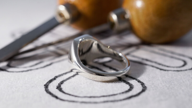 【Bespoke Order】Hand Engraved Pair Rectangle Signet Ring(Sv925) 「TS」_8 【Bespoke Order】Hand Engraved Pair Rectangle Signet Ring(Sv925) 「TS」_8