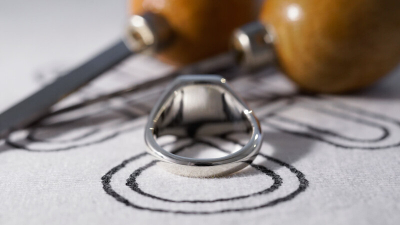 【Bespoke Order】Hand Engraved Pair Rectangle Signet Ring(Sv925) 「TS」_9 【Bespoke Order】Hand Engraved Pair Rectangle Signet Ring(Sv925) 「TS」_9