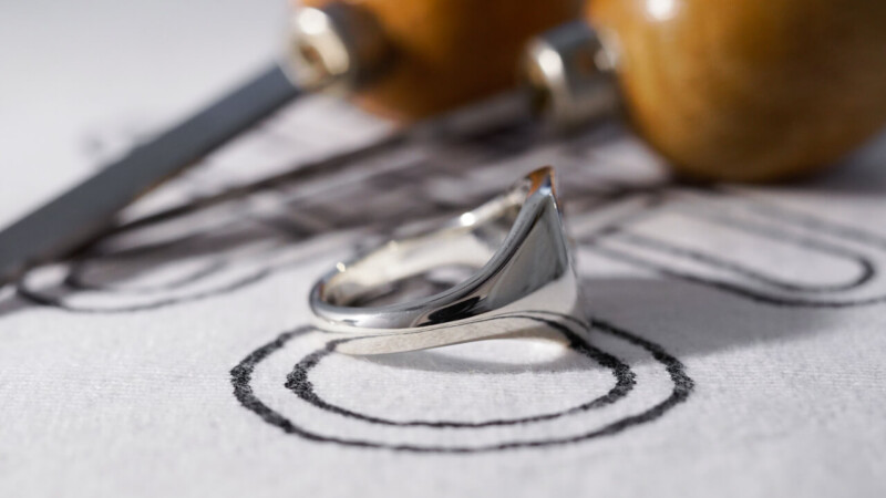 【Bespoke Order】Hand Engraved Pair Rectangle Signet Ring(Sv925) 「TS」_11 【Bespoke Order】Hand Engraved Pair Rectangle Signet Ring(Sv925) 「TS」_11