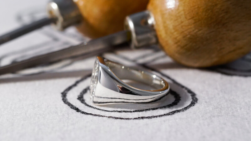 【Bespoke Order】Hand Engraved Pair Rectangle Signet Ring(Sv925) 「TS」_17 【Bespoke Order】Hand Engraved Pair Rectangle Signet Ring(Sv925) 「TS」_17