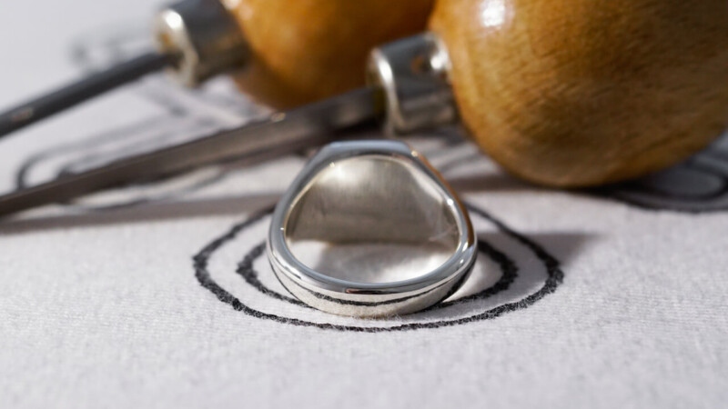 【Bespoke Order】Hand Engraved Pair Rectangle Signet Ring(Sv925) 「TS」_16 【Bespoke Order】Hand Engraved Pair Rectangle Signet Ring(Sv925) 「TS」_16
