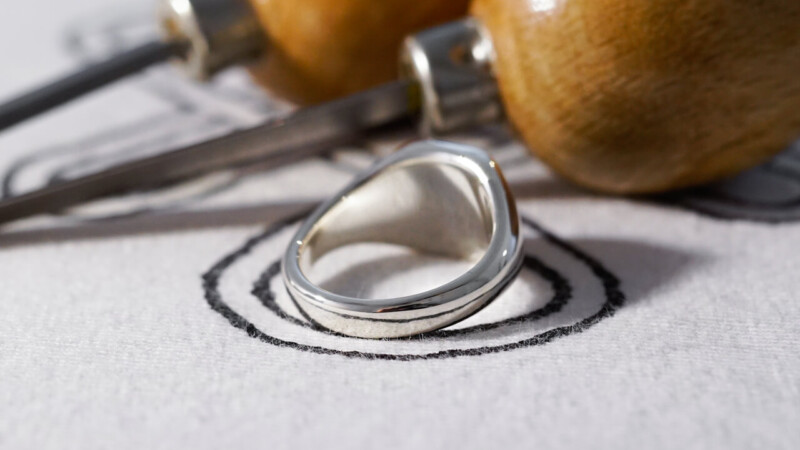 【Bespoke Order】Hand Engraved Pair Rectangle Signet Ring(Sv925) 「TS」_18 【Bespoke Order】Hand Engraved Pair Rectangle Signet Ring(Sv925) 「TS」_18