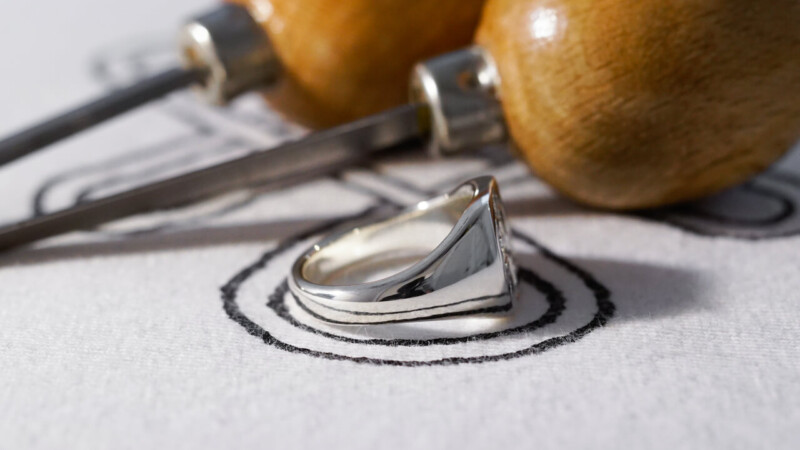 【Bespoke Order】Hand Engraved Pair Rectangle Signet Ring(Sv925) 「TS」_19 【Bespoke Order】Hand Engraved Pair Rectangle Signet Ring(Sv925) 「TS」_19