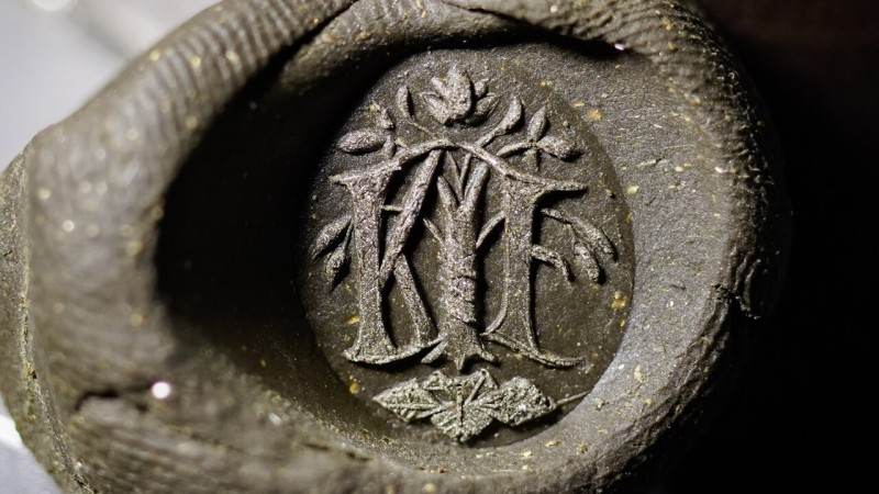 Hand engraved Brass×Silver Combination Signet Ring「KF」+「Elm tree with grapevines entwined, grapevine leaf, lotus flower」_11 Hand engraved Brass×Silver Combination Signet Ring「KF」+「Elm tree with grapevines entwined, grapevine leaf, lotus flower」_11