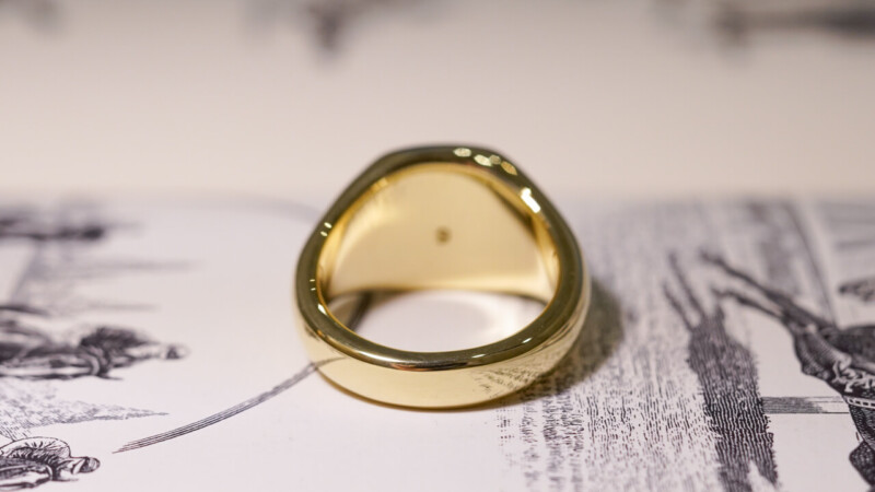 【Bespoke Order】Hand Engraved Mellow Square Signet Ring(18ct Yellow Gold) 「SO」_6 【Bespoke Order】Hand Engraved Mellow Square Signet Ring(18ct Yellow Gold) 「SO」_6