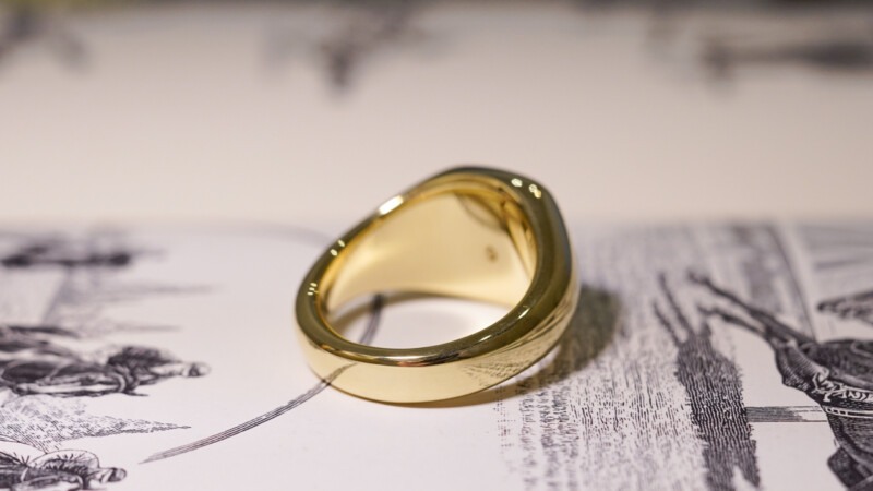 【Bespoke Order】Hand Engraved Mellow Square Signet Ring(18ct Yellow Gold) 「SO」_8 【Bespoke Order】Hand Engraved Mellow Square Signet Ring(18ct Yellow Gold) 「SO」_8