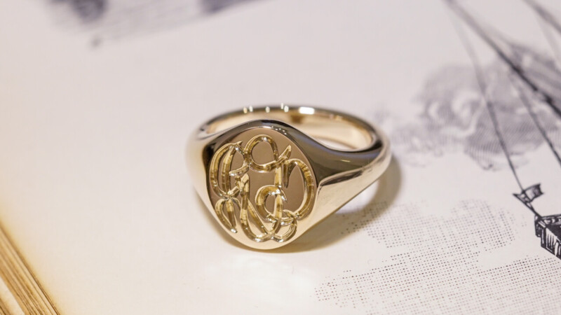 【Semi-custom made】The My Way×KUBUS Hand Engraved Oval Signet Ring(9ct Yellow Gold) RO5_2