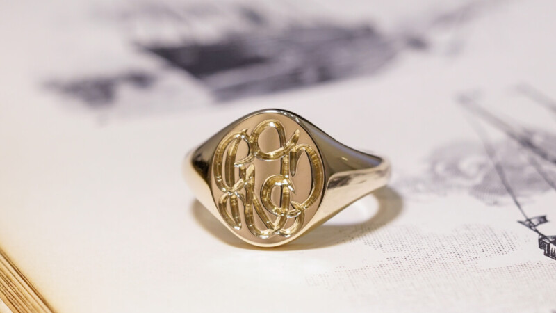 【Semi-custom made】The My Way×KUBUS Hand Engraved Oval Signet Ring(9ct Yellow Gold) RO5_4