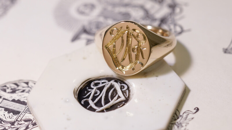 【Semi-custom made】Hand Engraved Oval Signet Ring(9ct Yellow Gold) 「DN」_2 【Semi-custom made】Hand Engraved Oval Signet Ring(9ct Yellow Gold) 「DN」_2