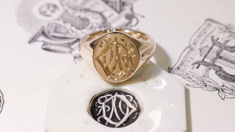【Semi-custom made】Hand Engraved Oval Signet Ring(9ct Yellow Gold) 「DN」_3 【Semi-custom made】Hand Engraved Oval Signet Ring(9ct Yellow Gold) 「DN」_3