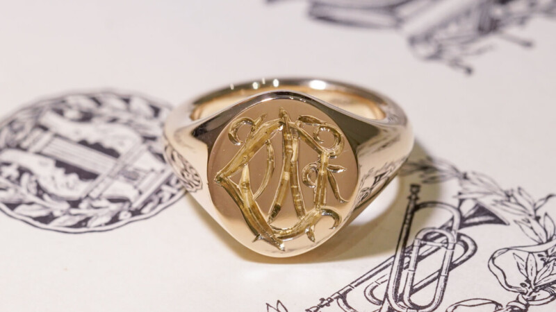 【Semi-custom made】Hand Engraved Oval Signet Ring(9ct Yellow Gold) 「DN」_6 【Semi-custom made】Hand Engraved Oval Signet Ring(9ct Yellow Gold) 「DN」_6