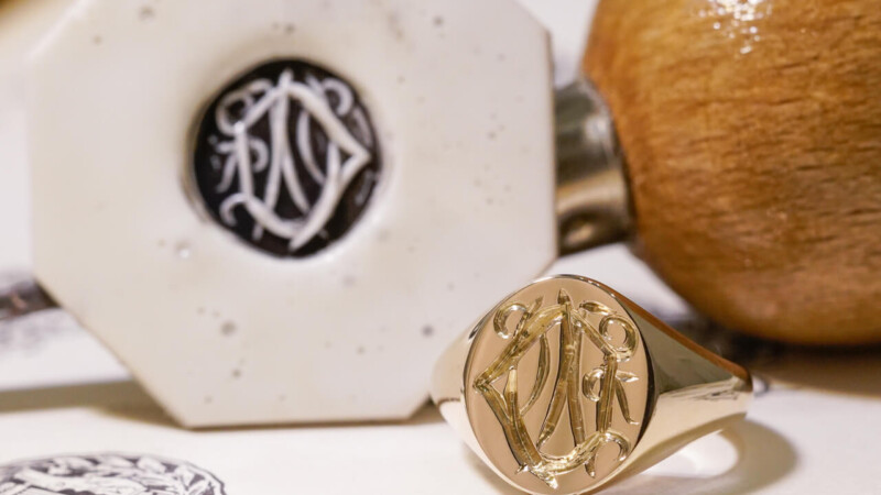 【Semi-custom made】Hand Engraved Oval Signet Ring(9ct Yellow Gold) 「DN」_8 【Semi-custom made】Hand Engraved Oval Signet Ring(9ct Yellow Gold) 「DN」_8