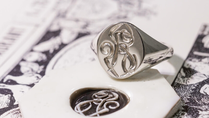 【Semi-custom made】Hand Engraved Oval Signet Ring(Sv925) 「RS」_3