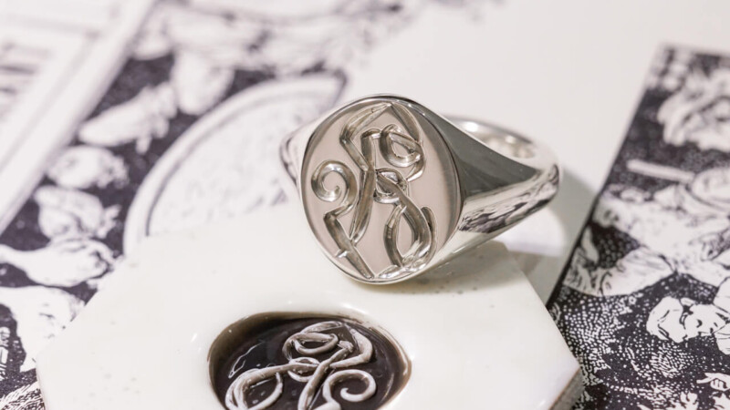 【Semi-custom made】Hand Engraved Oval Signet Ring(Sv925) 「RS」_2