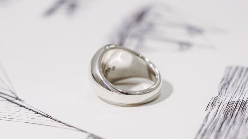 【Bespoke Order】Hand Engraved Circle Signet Ring(Sv925)「S」_8