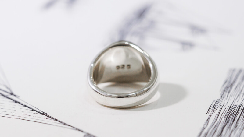 【Bespoke Order】Hand Engraved Circle Signet Ring(Sv925)「S」_9