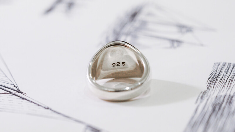 【Bespoke Order】Hand Engraved Circle Signet Ring(Sv925)「S」_10