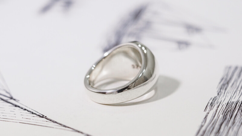 【Bespoke Order】Hand Engraved Circle Signet Ring(Sv925)「S」_11