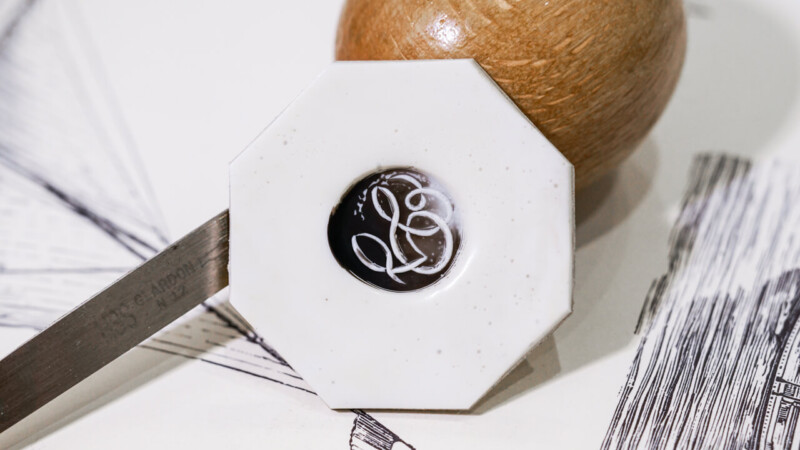 【Bespoke Order】Hand Engraved Circle Signet Ring(Sv925)「S」_4