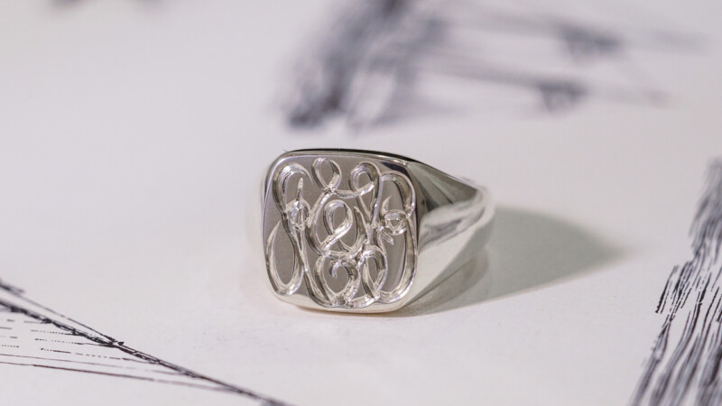 【Bespoke Order】Hand Engraved Curvaceous Square Signet Ring(Sv925)「SSSR」_6 【Bespoke Order】Hand Engraved Curvaceous Square Signet Ring(Sv925)「SSSR」_6