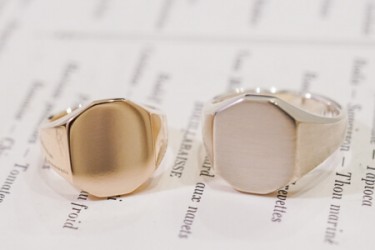 【Semi-custom made】Pair Octagon Signet Ring(9ct Yellow Gold&Sv925) 【Semi-custom made】Pair Octagon Signet Ring(9ct Yellow Gold&Sv925)
