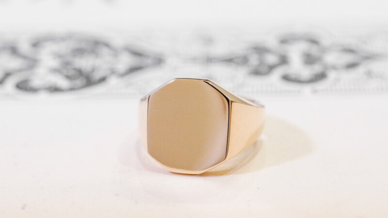 【Semi-custom made】Pair Octagon Signet Ring(9ct Yellow Gold&Sv925)_3