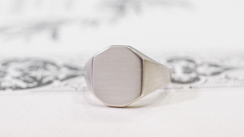 【Semi-custom made】Pair Octagon Signet Ring(9ct Yellow Gold&Sv925)_4