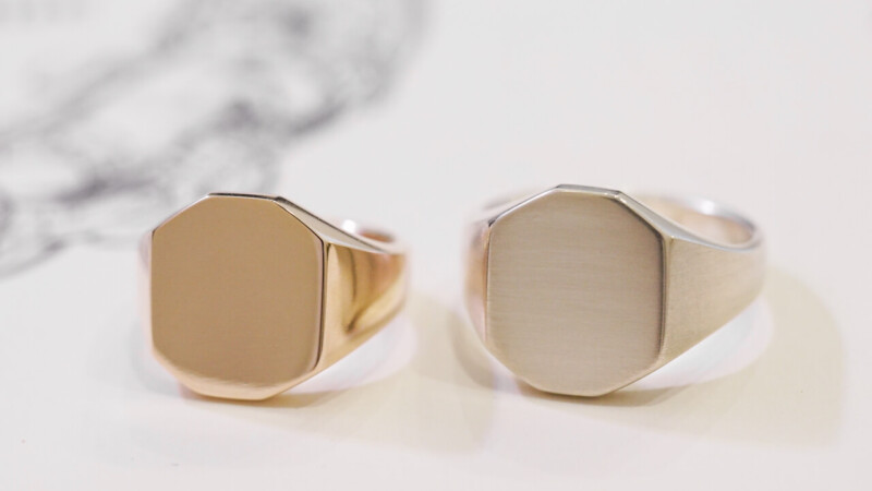 【Semi-custom made】Pair Octagon Signet Ring(9ct Yellow Gold&Sv925)_2